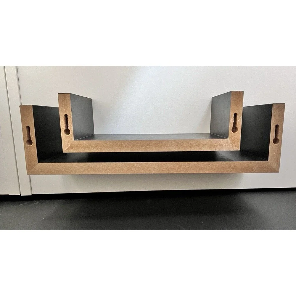 TWO Wall Shelves Espresso Brown